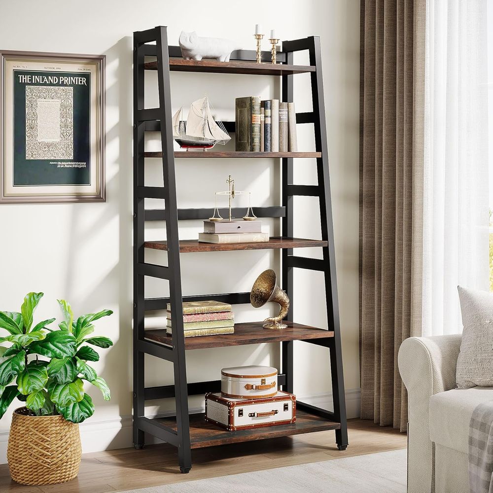 5-Tier Industrial Style Booksh - مراجعة Home Office Industrial Style وسعره