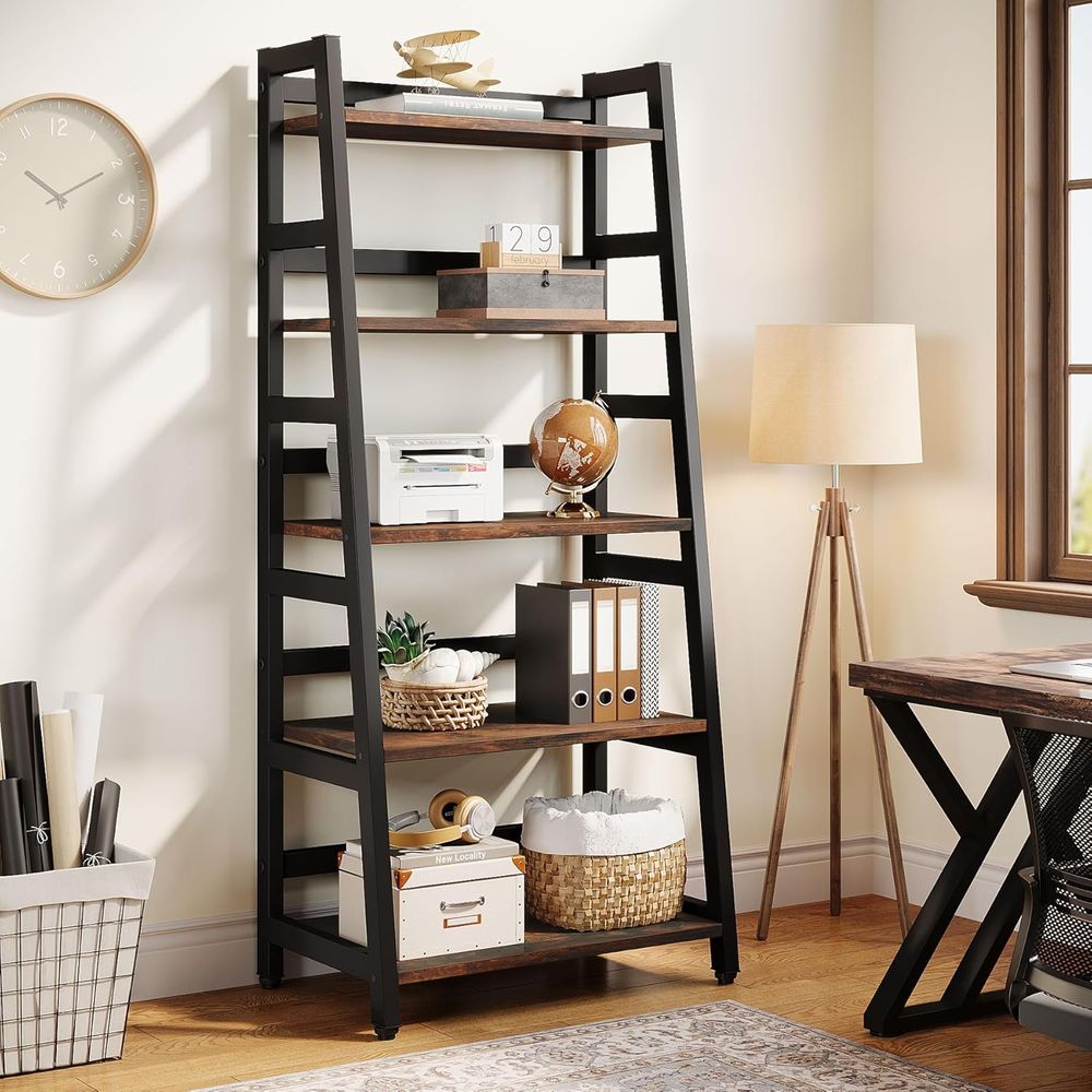 5-Tier Industrial Style Booksh - مراجعة Home Office Industrial Style وسعره