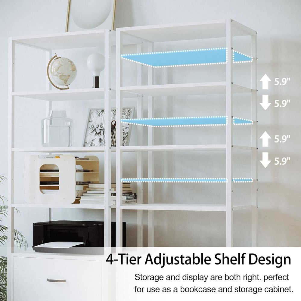 Industrial Style 5-Tier Booksh - مراجعة Home Office Industrial Style وسعره