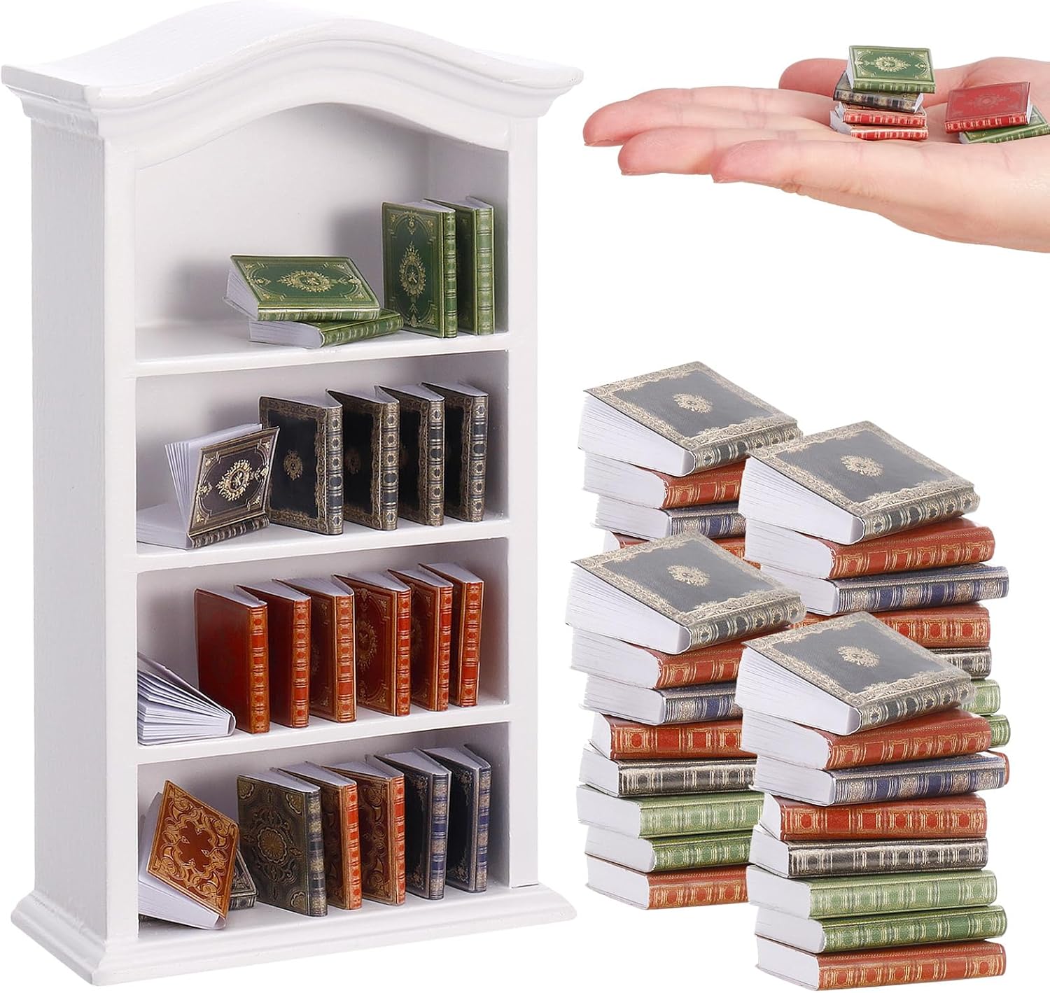 36 Pcs 1:12 Scale Dollhouse Mi - مراجعة Bookcase Wood Shelf وسعره