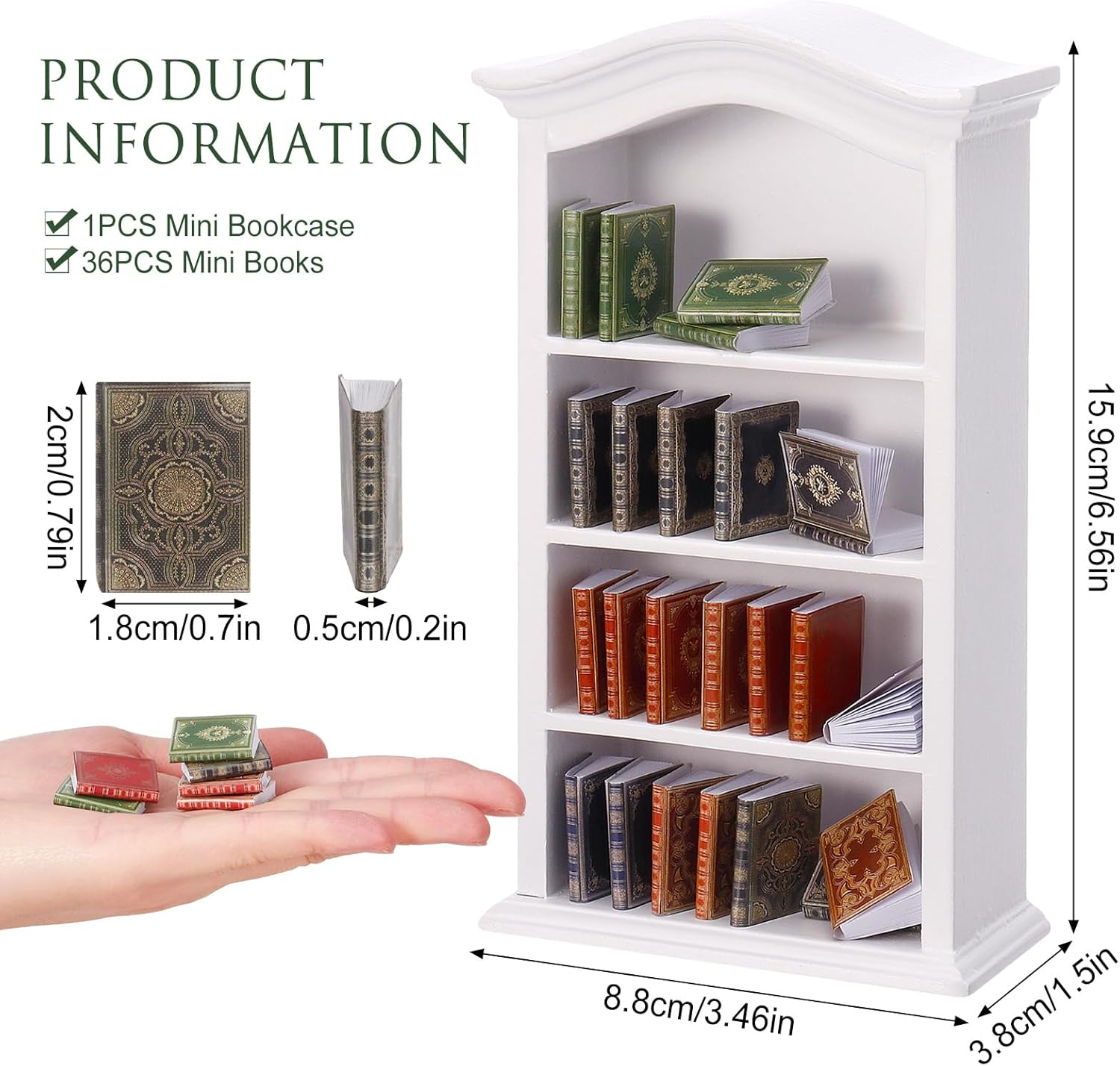 36 Pcs 1:12 Scale Dollhouse Mi - مراجعة Bookcase Wood Shelf وسعره
