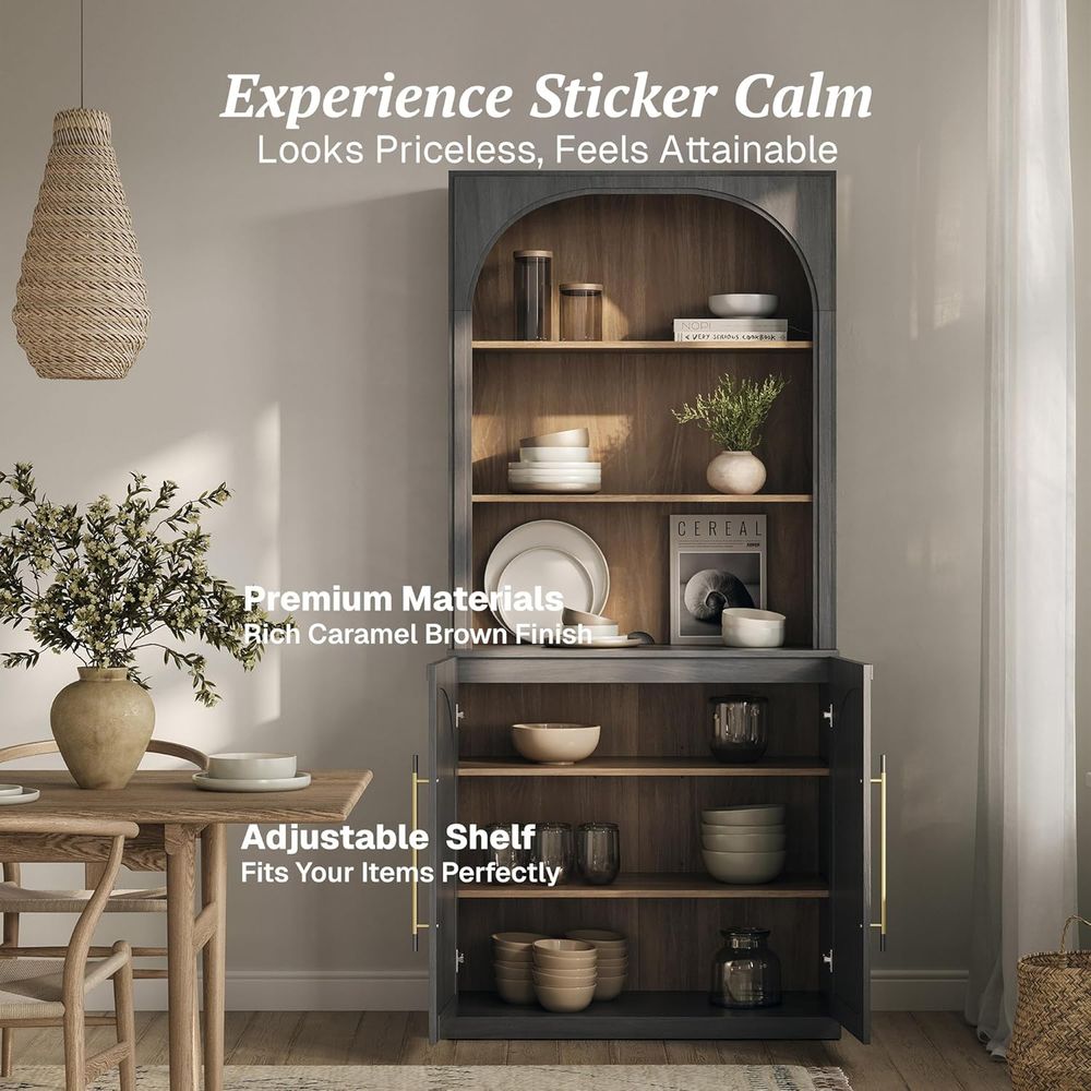 Elegant Tall Storage Cabinet w - مراجعة Bookcase Wood Shelf وسعره