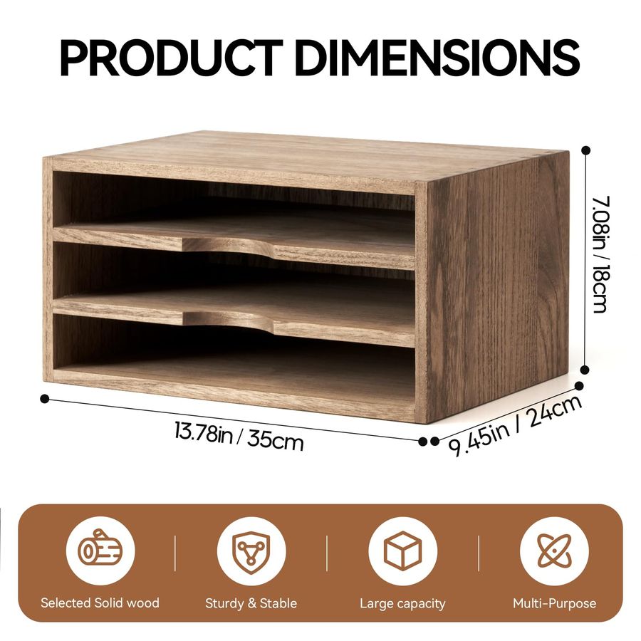 Wooden Desktop Organizer Paper - مراجعة Letter Tray Desk وسعره