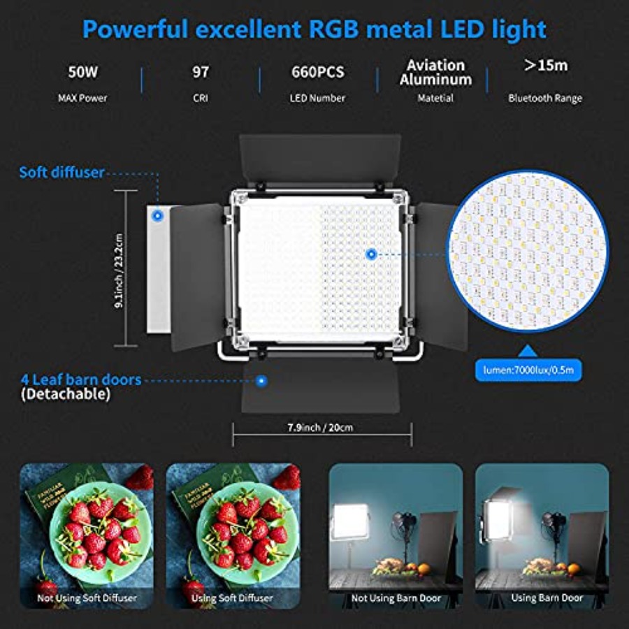 2 Pack 660 PRO RGB LED Video L - مراجعة Zoom Lighting Kit وسعره