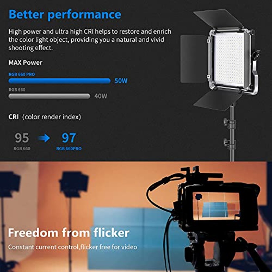 2 Pack 660 PRO RGB LED Video L - مراجعة Zoom Lighting Kit وسعره