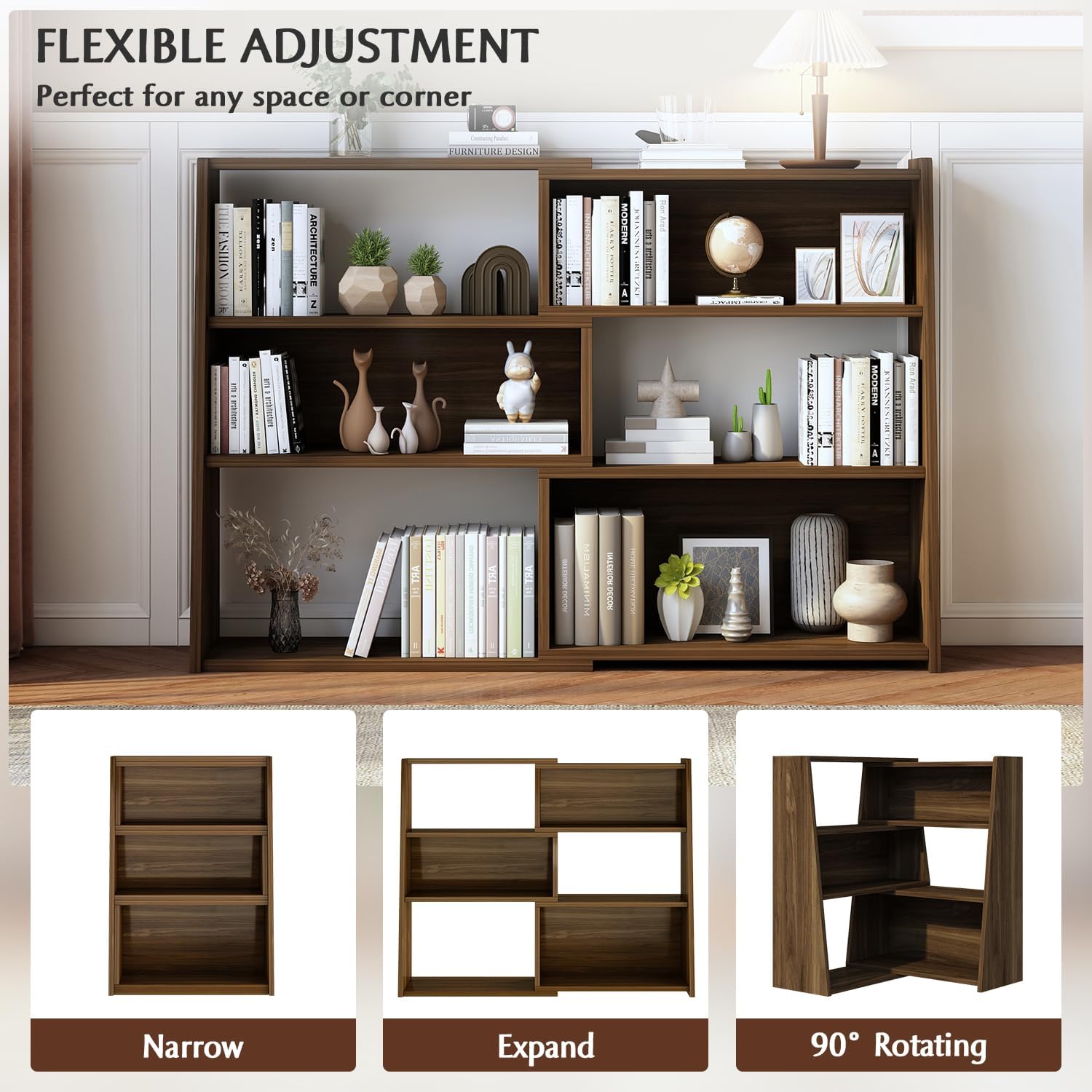 Wooden Extendable Shelf Bookca - مراجعة Bookcase Wood Shelf وسعره