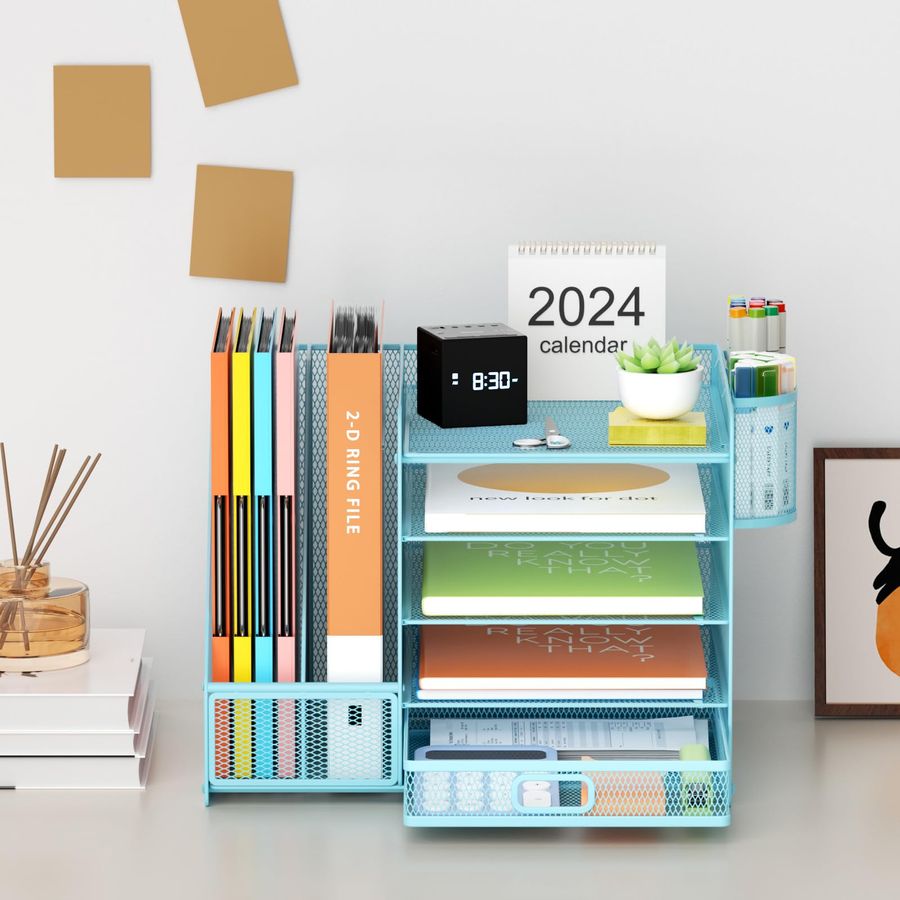 Desk Organizer with File Holde - مراجعة Letter Tray Desk وسعره