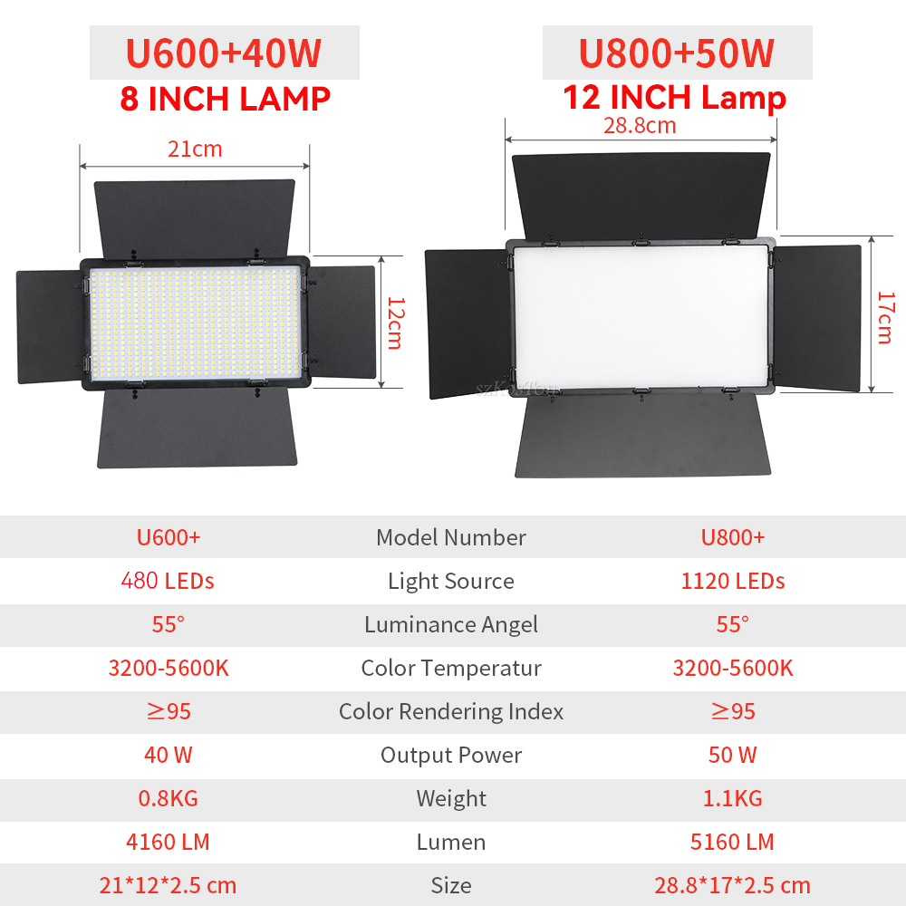 U800 U600 LED Photo Studio Vid - مراجعة Zoom Lighting Kit وسعره