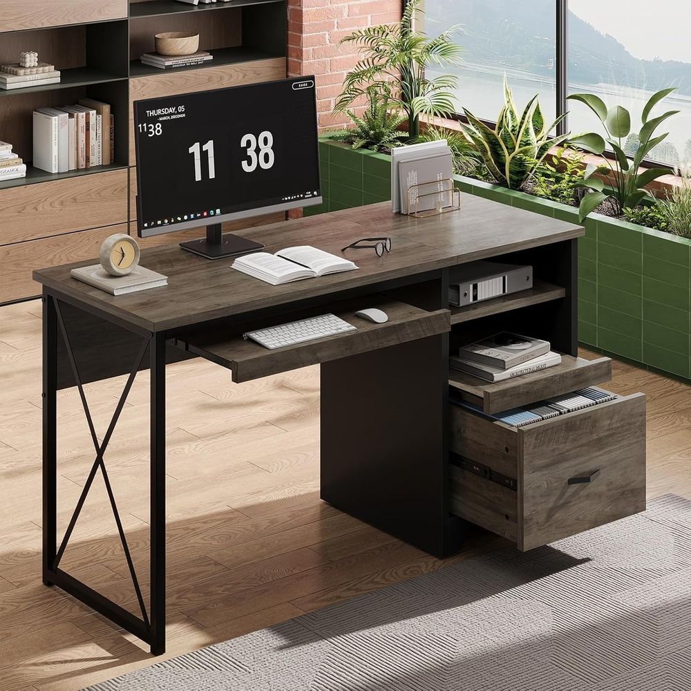 47 Industrial Style Desk with  - مراجعة Home Office Industrial Style وسعره