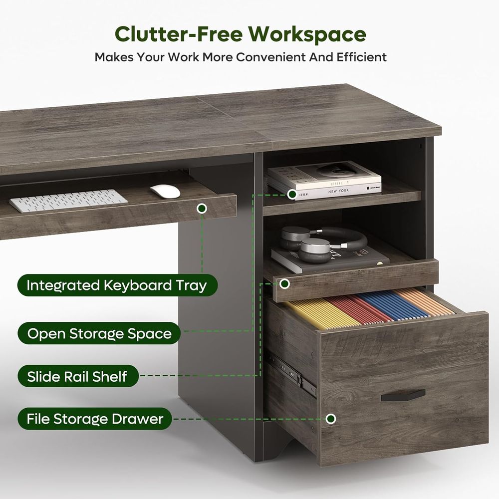 47 Industrial Style Desk with  - مراجعة Home Office Industrial Style وسعره